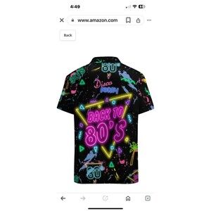 Hawaiian Disco back to the 80’s button up sz L NWOT